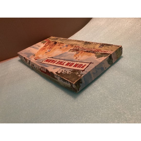 1947 MILTON BRADLEY Board Game FUN ON THE FARM original box USED ~Actual Photos~ - Picture 9 of 12